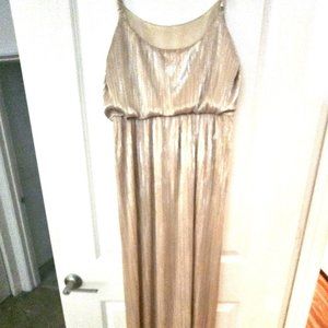 BCBGeneration Gold floor length party dress